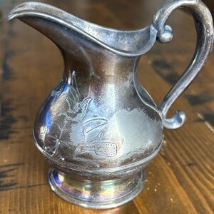 Vintage Silver Pitcher with Floral Design